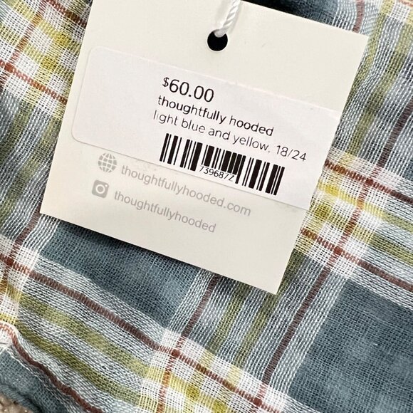 Thoughtfully Hooded Toddler Button-Up Plaid Shirts With Removable Hood NWT - Picture 2 of 4